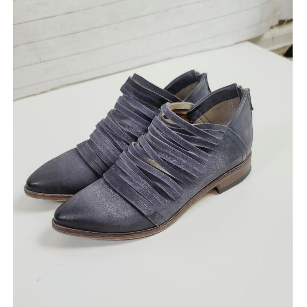 FREE PEOPLE LOST VALLEY ANKLE BOOTS IN BLUE GRAY, SZ 7.5/ 38